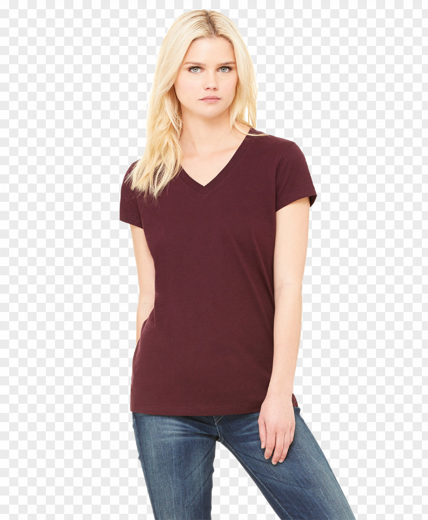 Garments Model T-shirt Sleeve Neckline Woman PNG