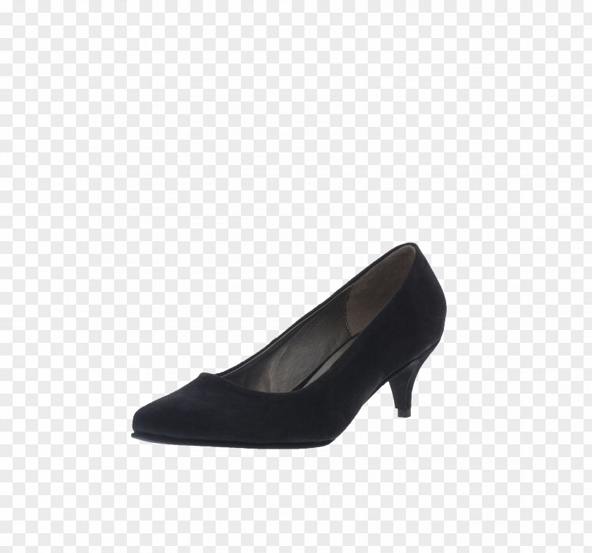 Kitten Heel Suede Shoe Walking Pump Black M PNG