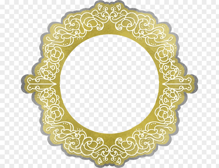 Light Effect Gold Frame Picture Pattern PNG