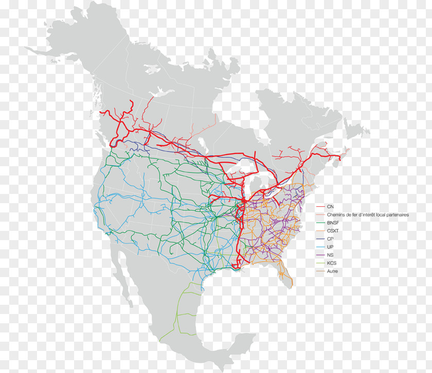 Map Rail Transport Road Canada Canadian National Railway PNG
