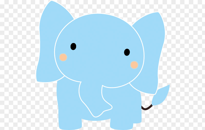 Blue Elephant Clip Art. PNG