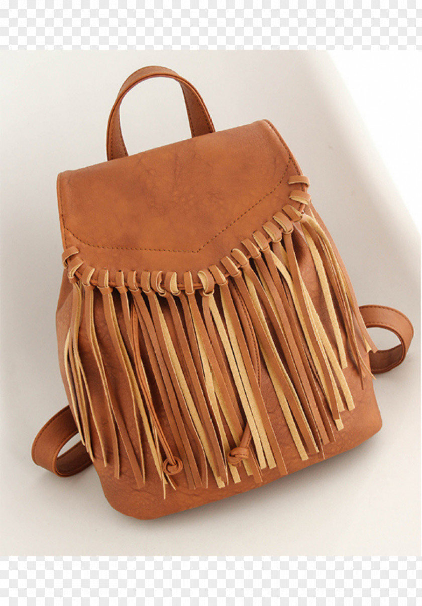 Tassel Handbag Leather Backpack Fringe PNG