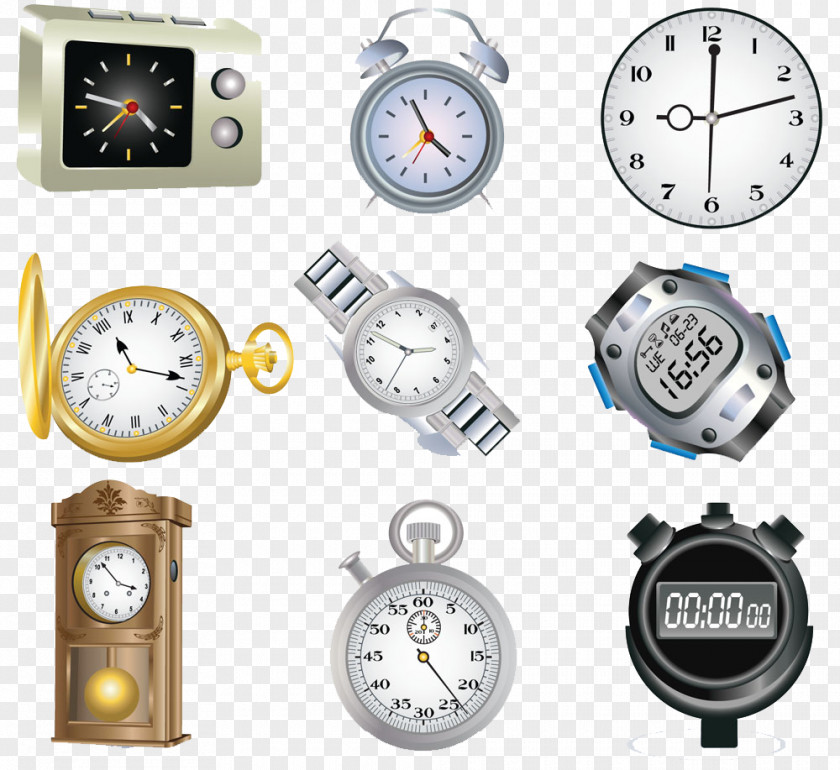 Hand-painted Clock Collection Watch Euclidean Vector Clip Art PNG