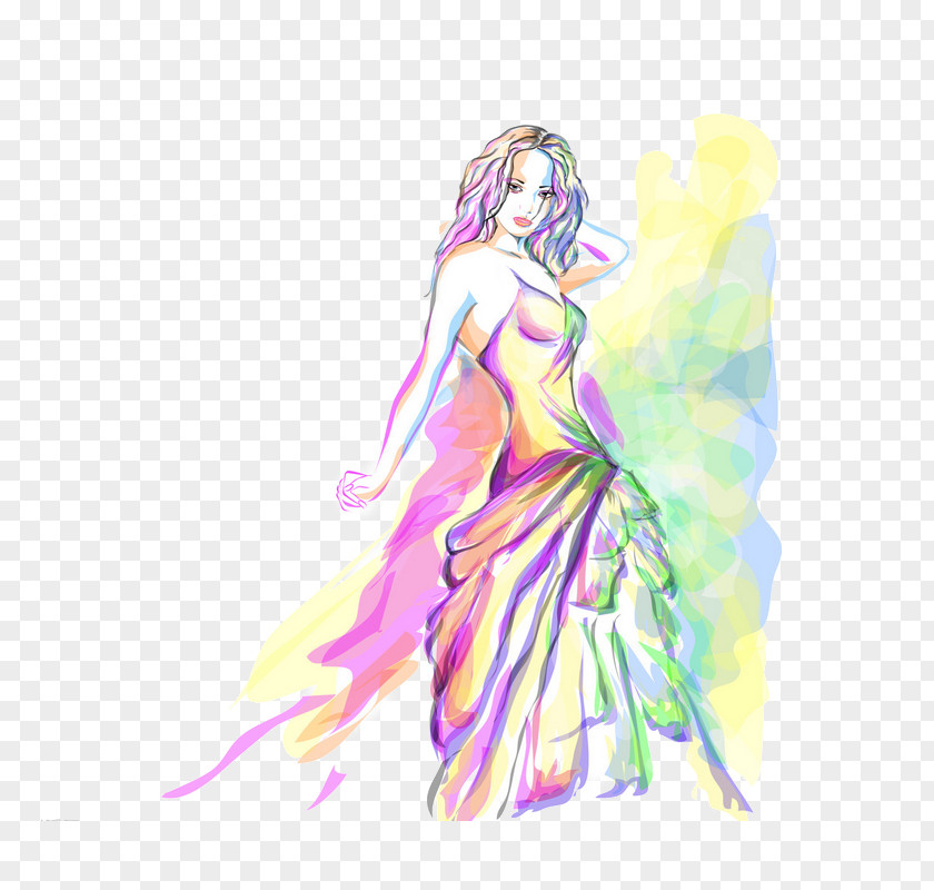 Hand-painted Dancers Photography Drawing Fashion Illustration PNG