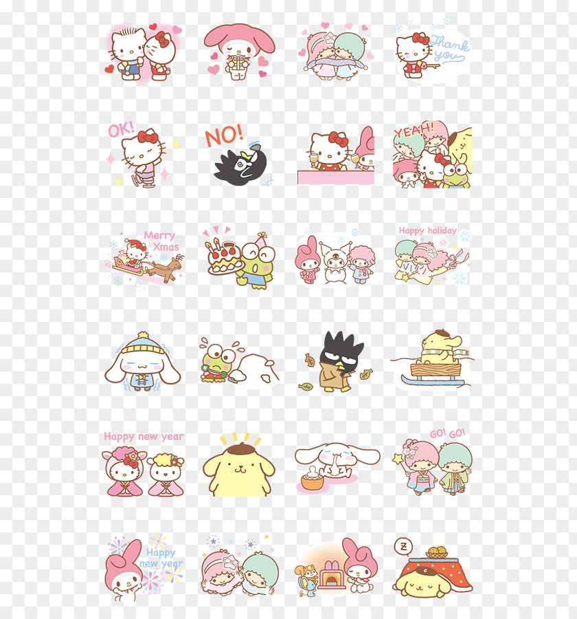 Line My Melody Hello Kitty Sticker Kuromi Sanrio PNG