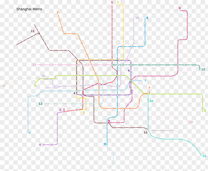 Beijing Map Line Point PNG