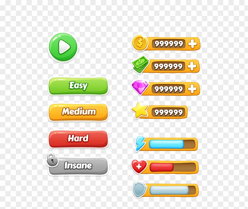 Game UI Design Online Button Download Icon PNG