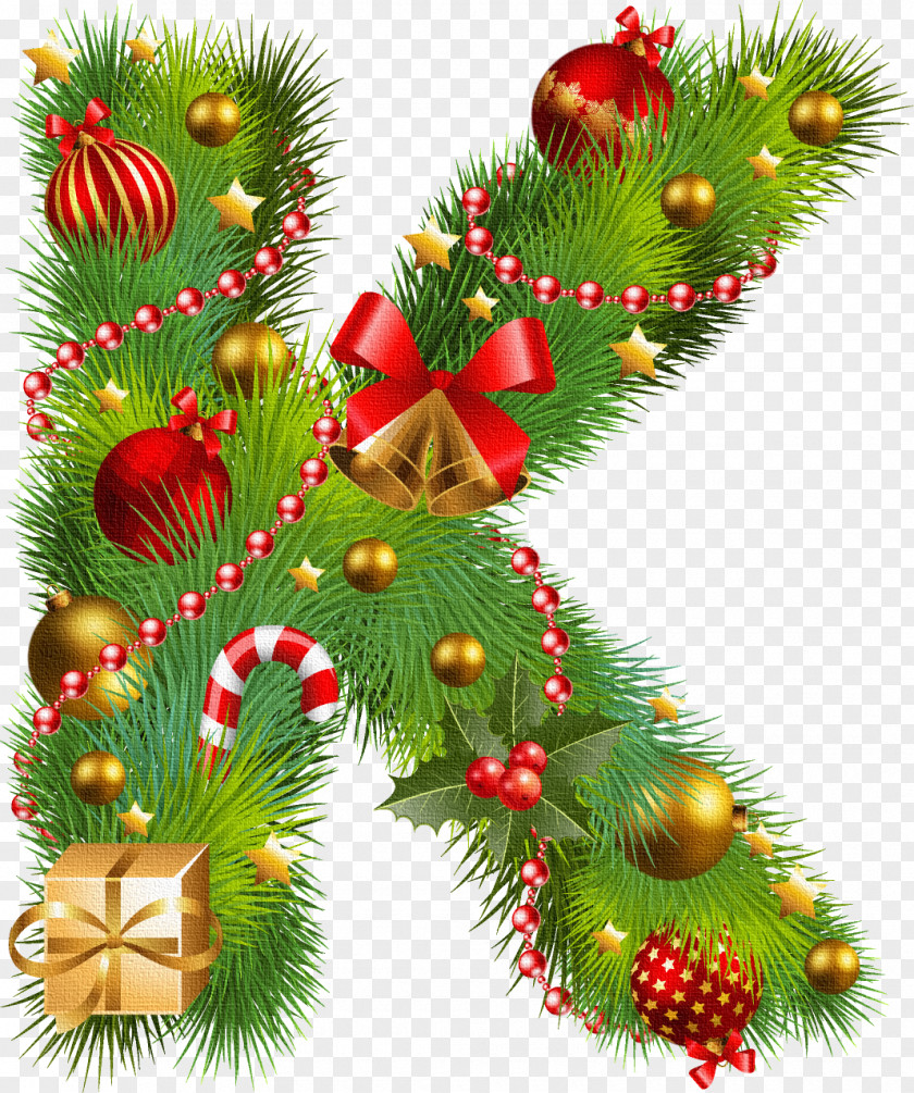 K Christmas Tree Lights Font PNG