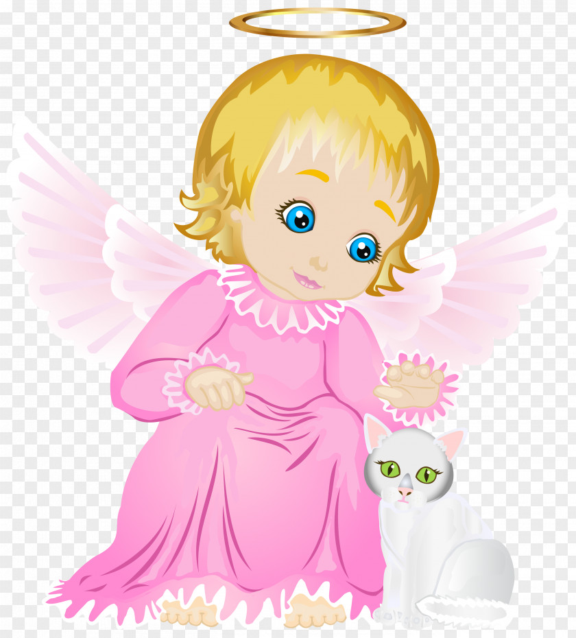 Doll Wing Angel Fictional Character Cartoon Pink Clip Art PNG