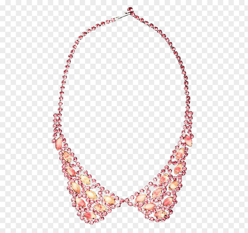 Necklace Bead Pink M Body Jewellery Chain PNG