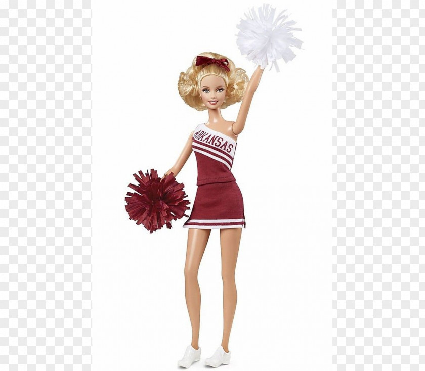 Barbie University Of Arkansas Razorbacks Football Doll Cheerleading PNG