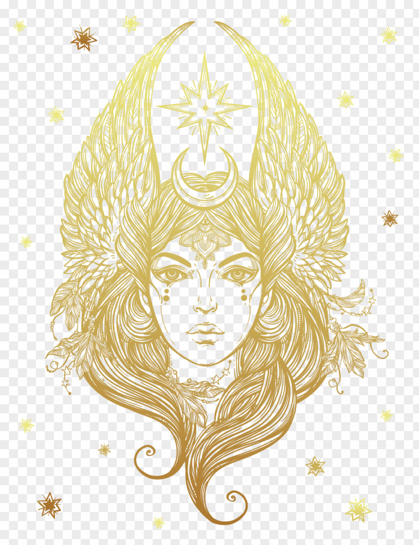 Golden Goddess Illustration Lilith Drawing Demon PNG