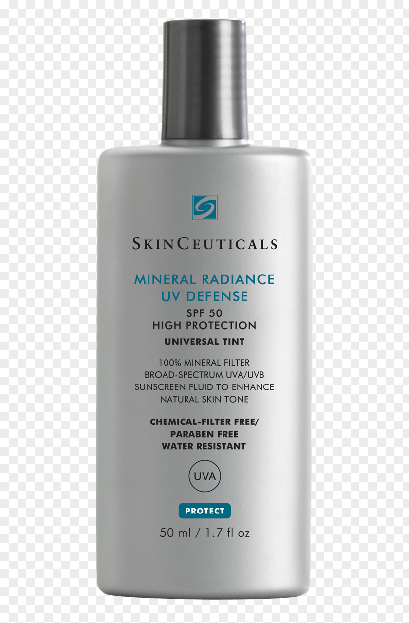 Protect Skin Sunscreen SkinCeuticals Mineral Radiance Lotion Sheer Physical UV Defense SPF 50 PNG