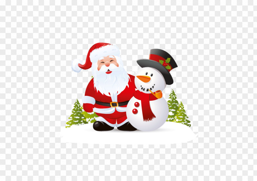 Santa Claus Snowman Christmas Day Illustration Stock Photography PNG