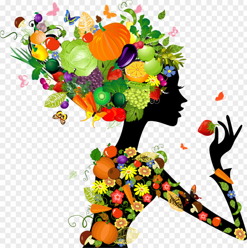Fruits And Vegetables Woman Fruit Vegetable Royalty-free Clip Art PNG