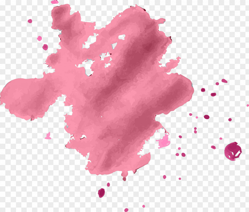 Hand Painted Pink Polka Dot Graffiti Circle Watercolor Painting PNG