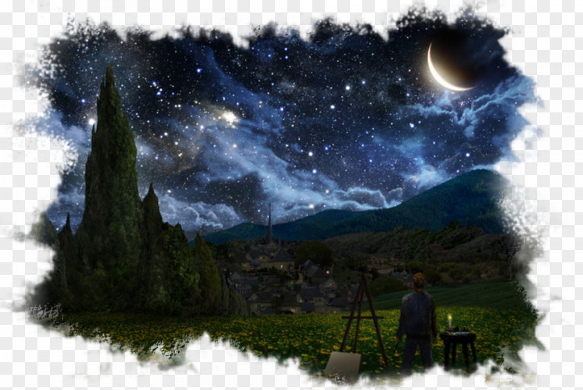 Painting The Starry Night Artist Sky PNG