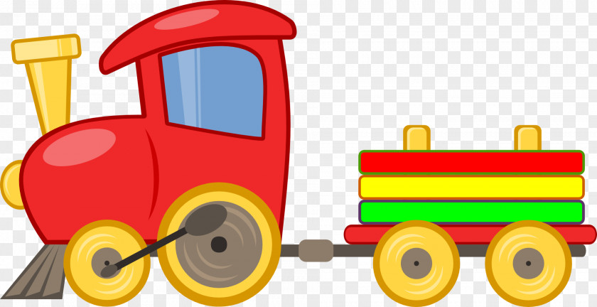 Cartoon Red Tractor Toy Train Clip Art PNG