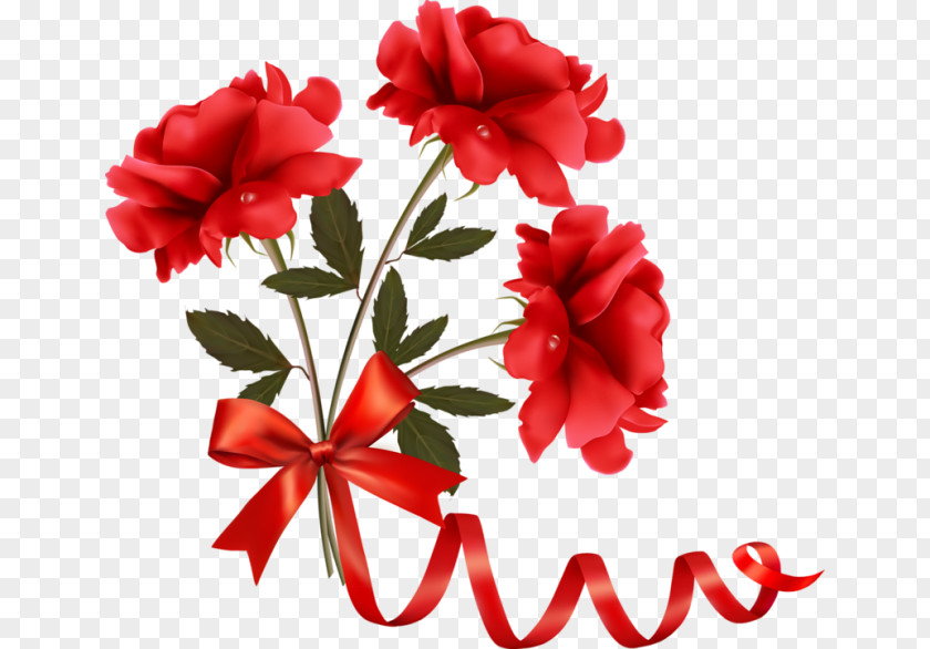 Christmasss Red Flower Ribbon Clip Art PNG