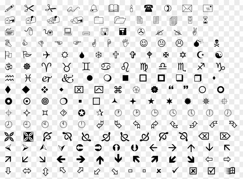 Codes Wingdings Translation Webdings Undertale Font PNG