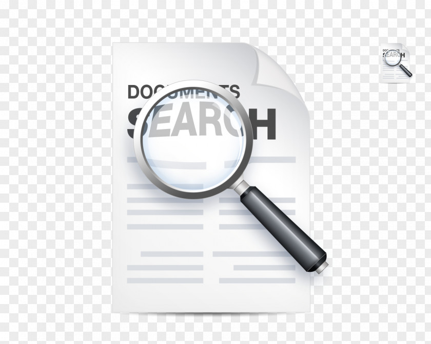 Documents Under A Magnifying Glass Document Icon PNG