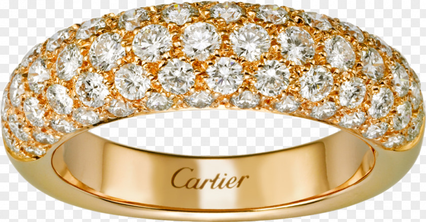 Ring Gold Diamond Cartier Carat PNG