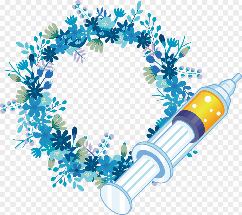 Beautiful Nurse Fancy Ring Paper Napkin Wreath Flower Blue PNG