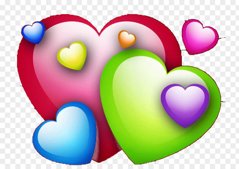 Rainbow Color Heart Red PNG