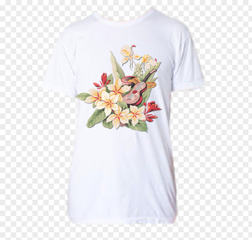 T-shirt Floral Design Sleeve Cut Flowers Blouse PNG