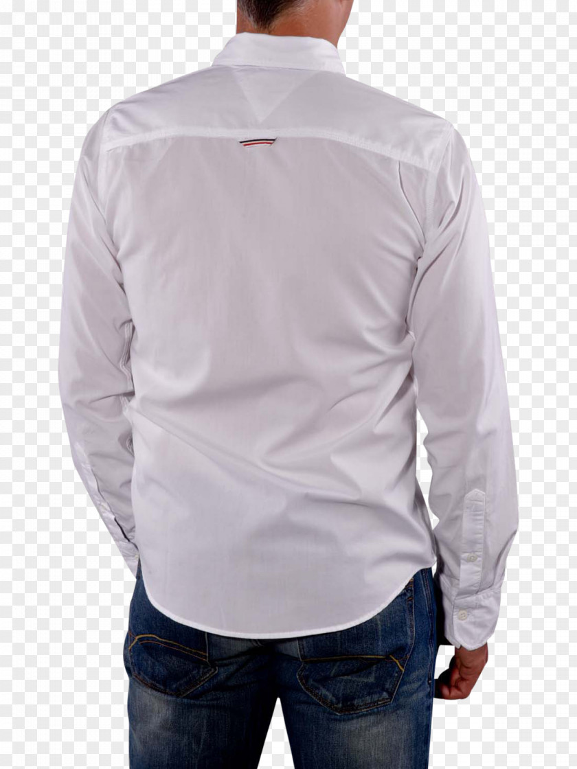 White Shirt Jeans Long-sleeved T-shirt Tops Neck PNG