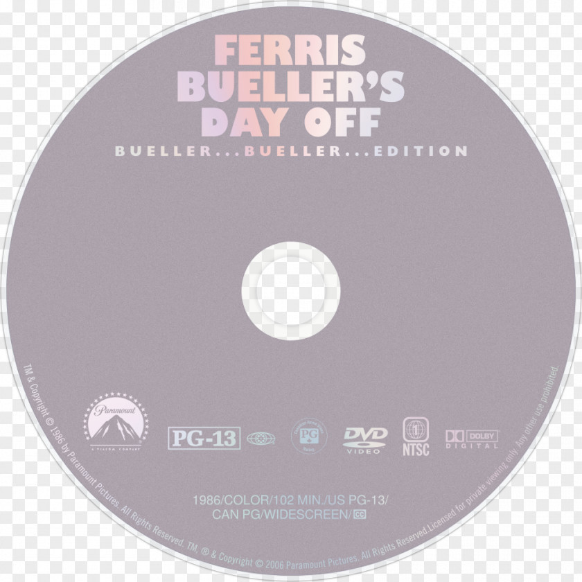 Ferris Bueller Compact Disc DVD Television Film PNG