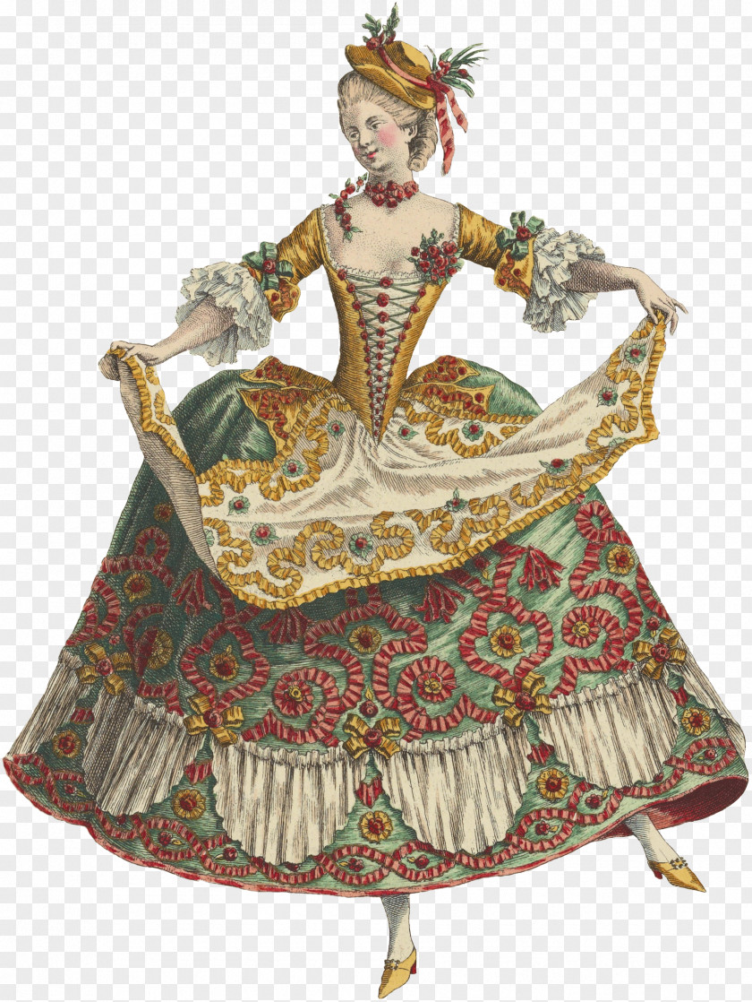 Opera 18th Century Costume Fashion Plate PNG