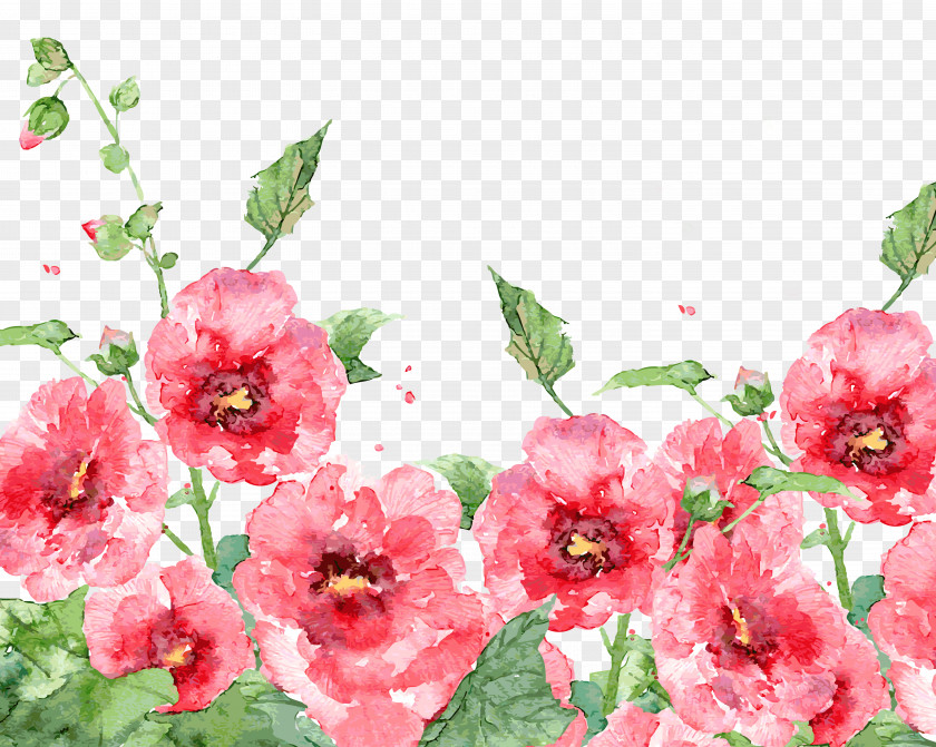 Watercolor Spring Flowers Painting Watercolour Bird-and-flower PNG
