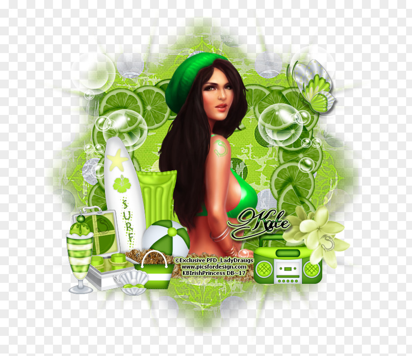 Computer Green Black Hair Desktop Wallpaper Photomontage PNG