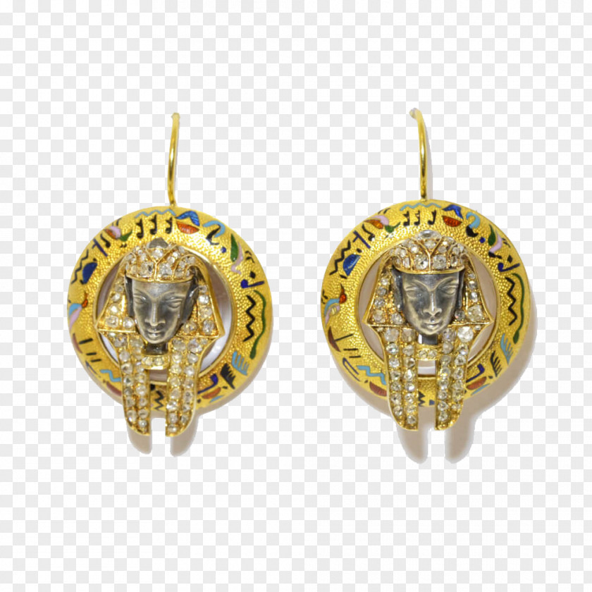 Egypt Earring Jewellery Colored Gold Egyptian Revival Architecture PNG
