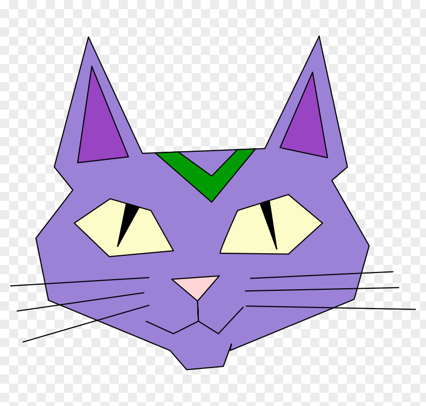 Purple Cartoon Cat Kitten Clip Art PNG