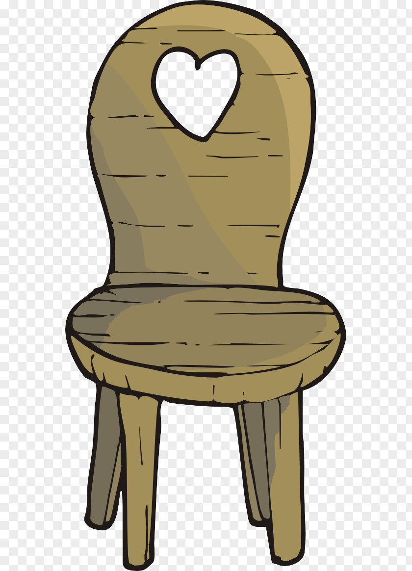 Cartoon Heart-shaped Chair Table PNG