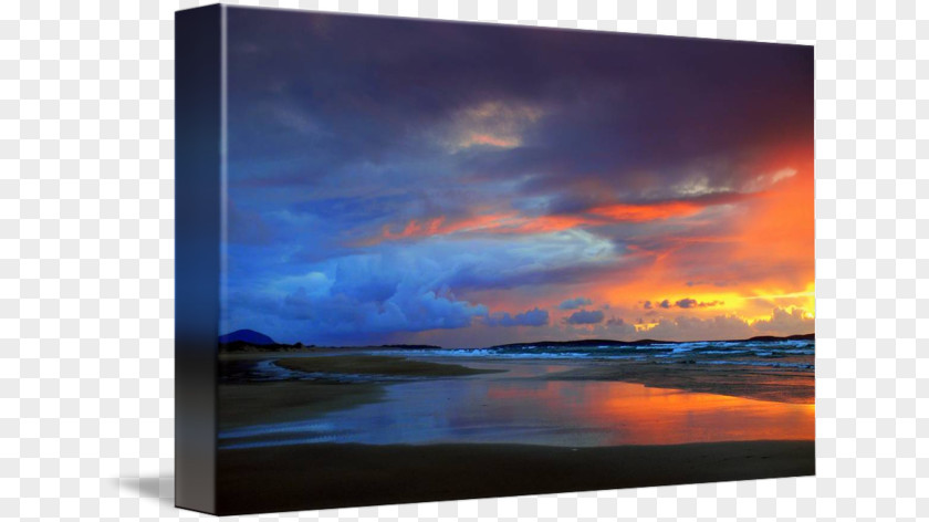 Beach Sunset Falcarragh Shore Sea Painting PNG