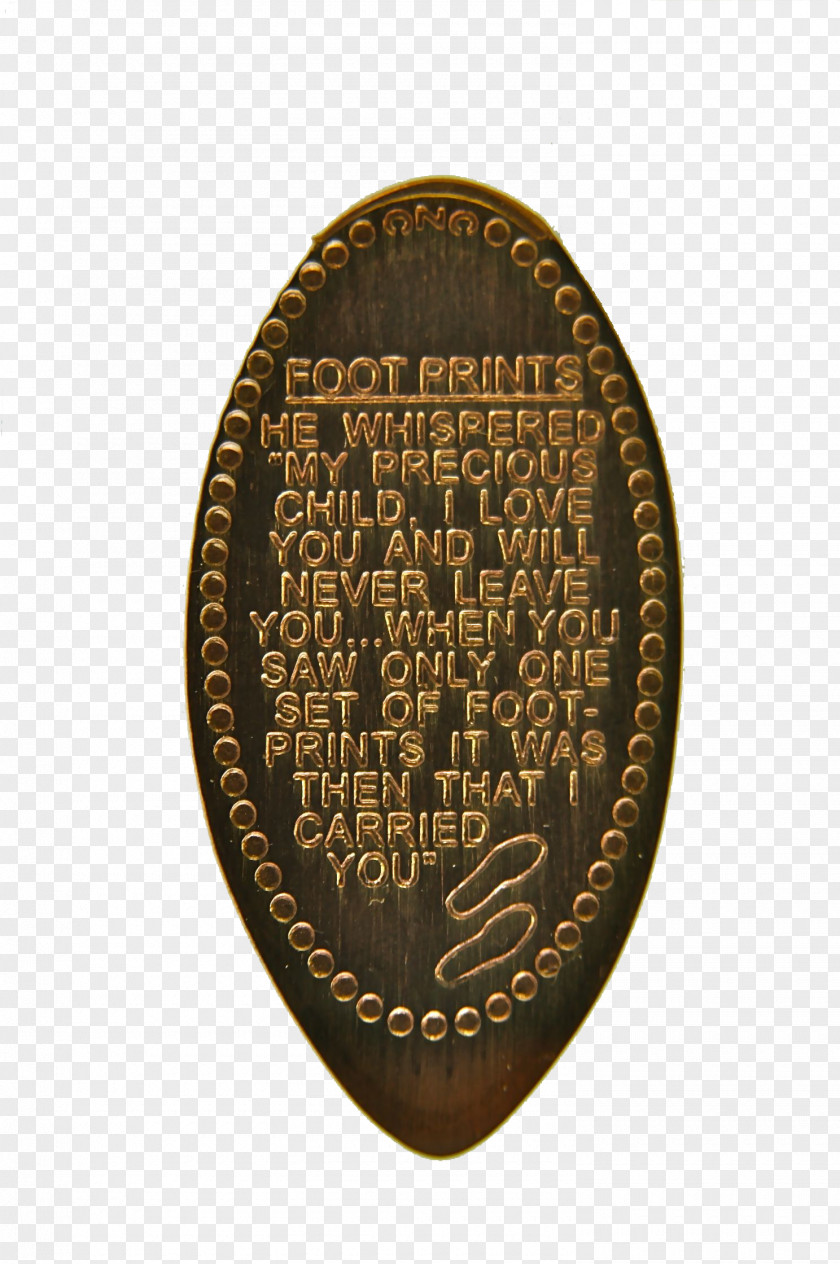 Big Footprints Coin Medal Copper PNG