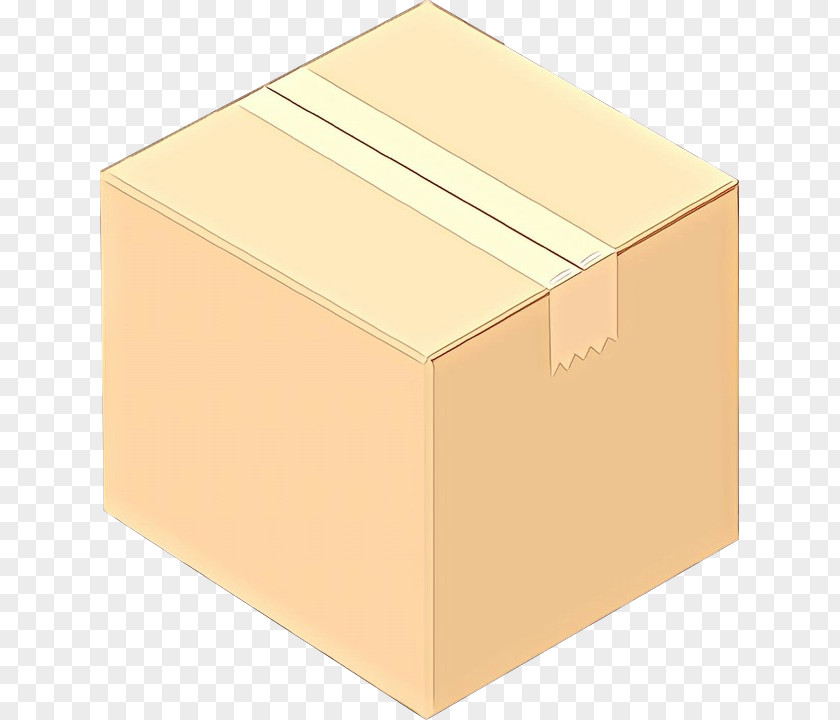 Rectangle Cardboard Box Carton Yellow Shipping Package Delivery PNG