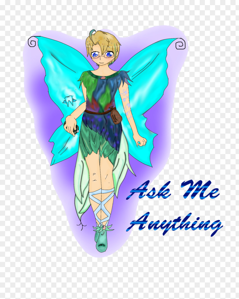 Tooth Fairy Butterfly Turquoise PNG