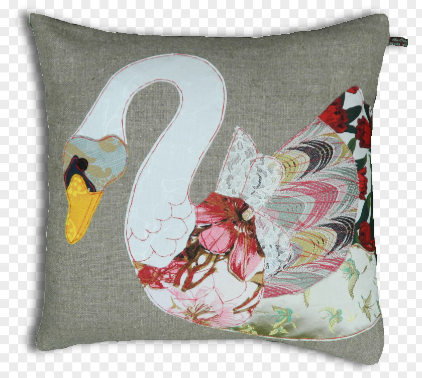 White Swan Cushion Textile Throw Pillows Upholstery Cygnini PNG