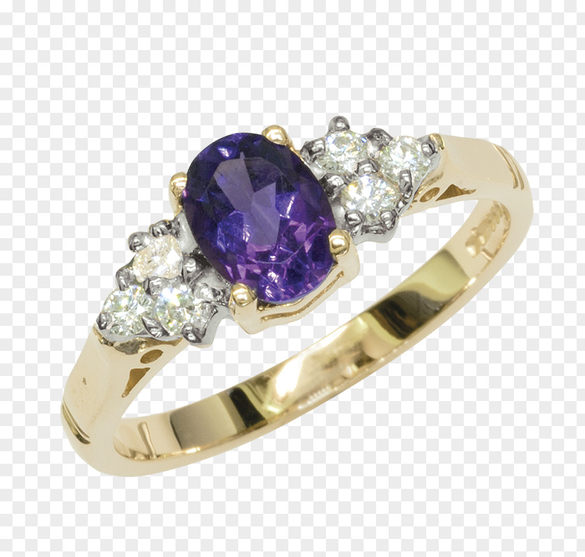 Amethyst Diamond Ring Sapphire Jewellery Gemstone PNG