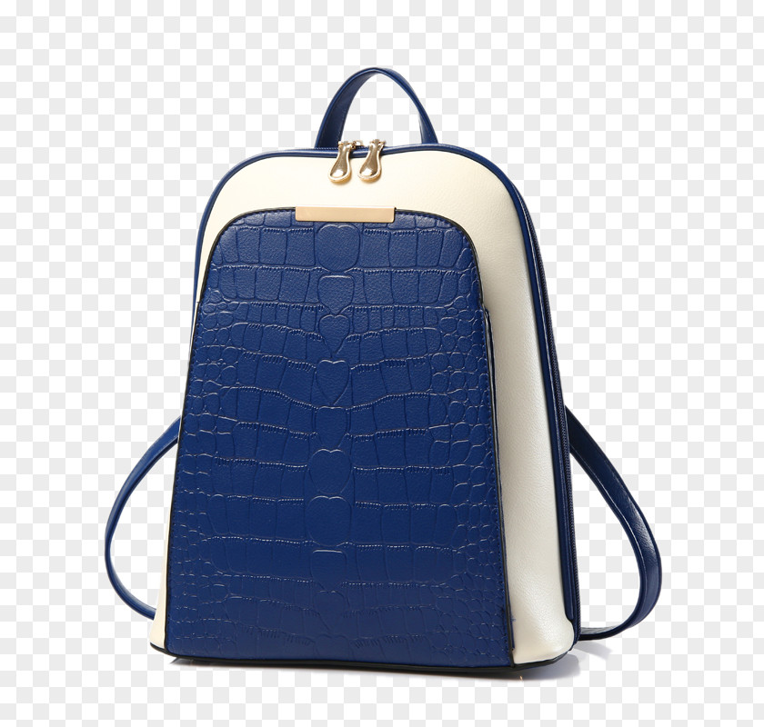 Blue Leather Backpack Handbag Satchel PNG