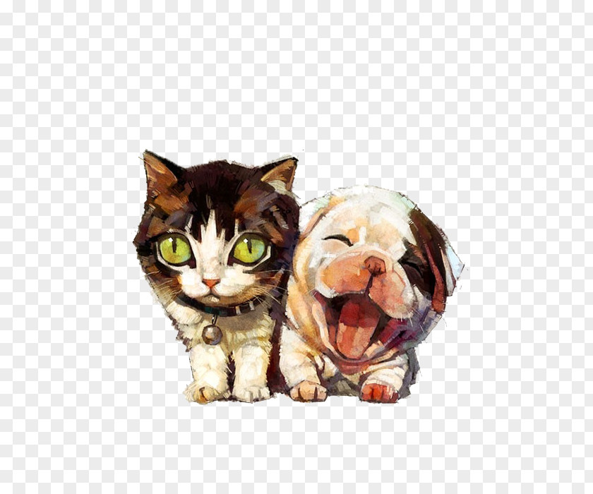 Hand-painted Animals Dogs And Cats PNG animals dogs and cats clipart PNG