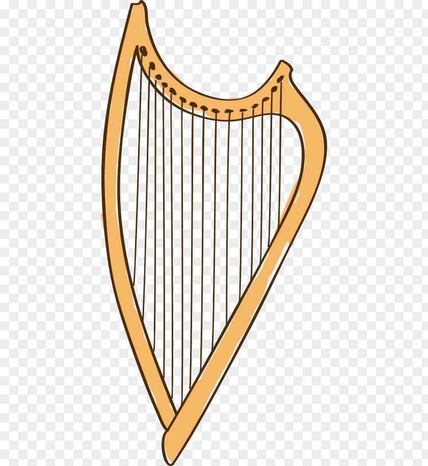 Hand-painted Harp Cartoon PNG