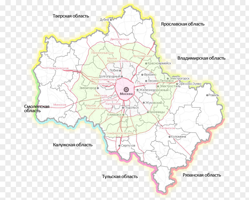 Map Odintsovo Solnechnogorsk Serpukhov Yegoryevsk Moscow PNG