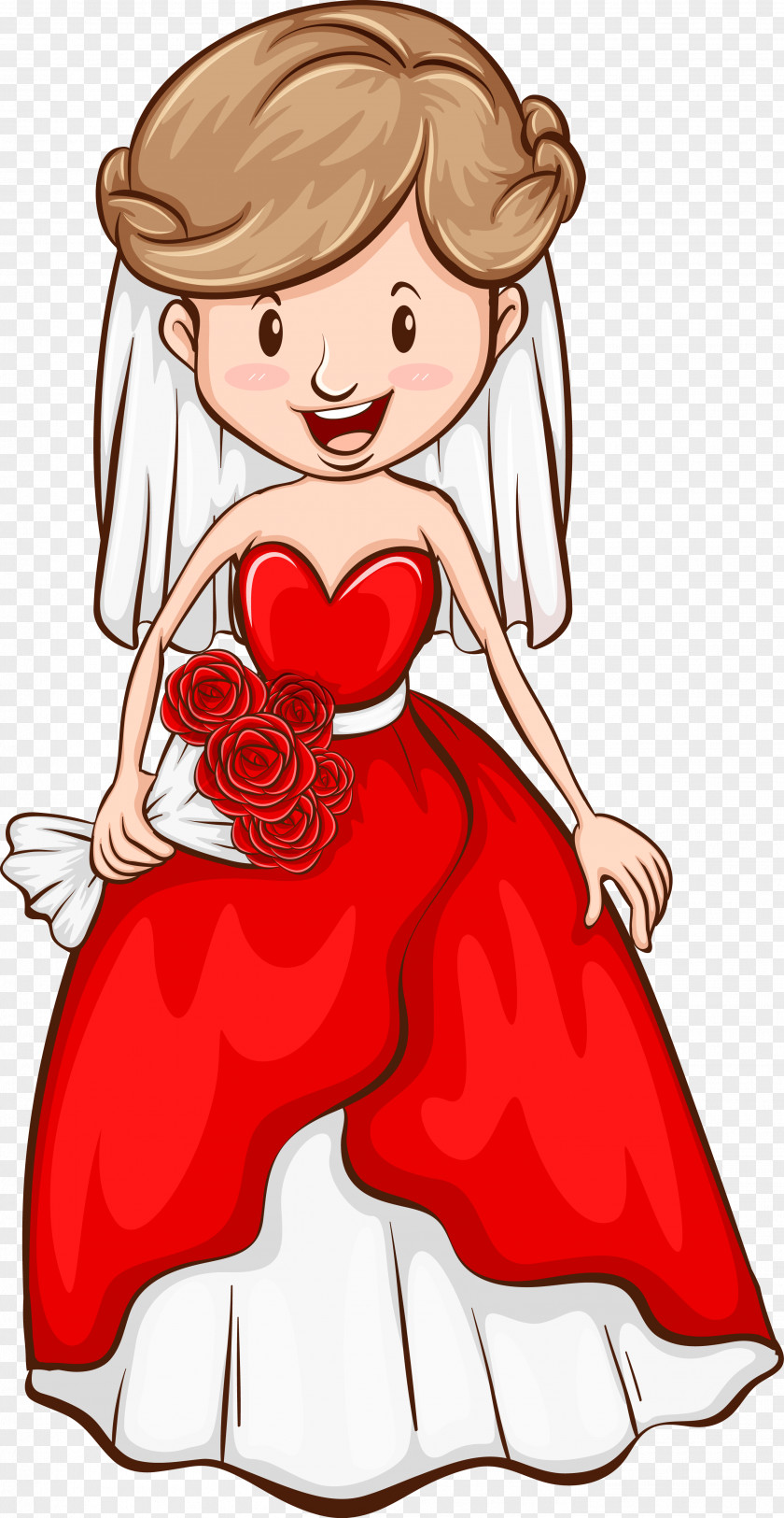 Cartoon Vector Bride Newlywed Marriage Clip Art PNG
