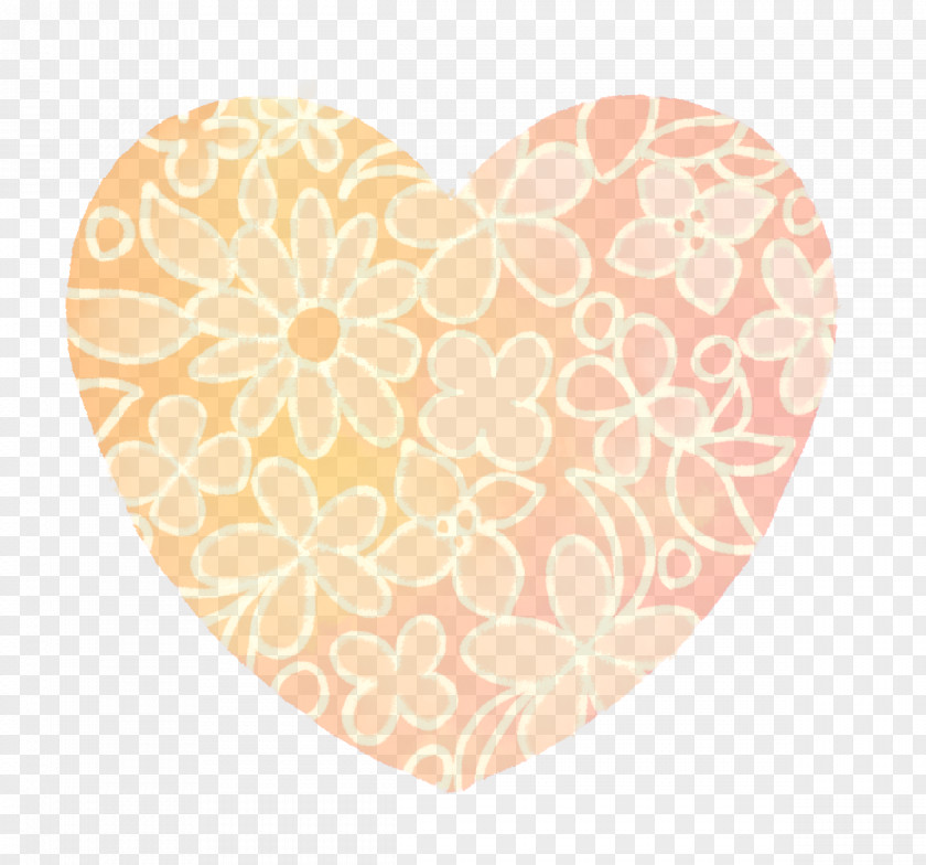 Hand-painted Flower Pattern Watercolor Heart. PNG