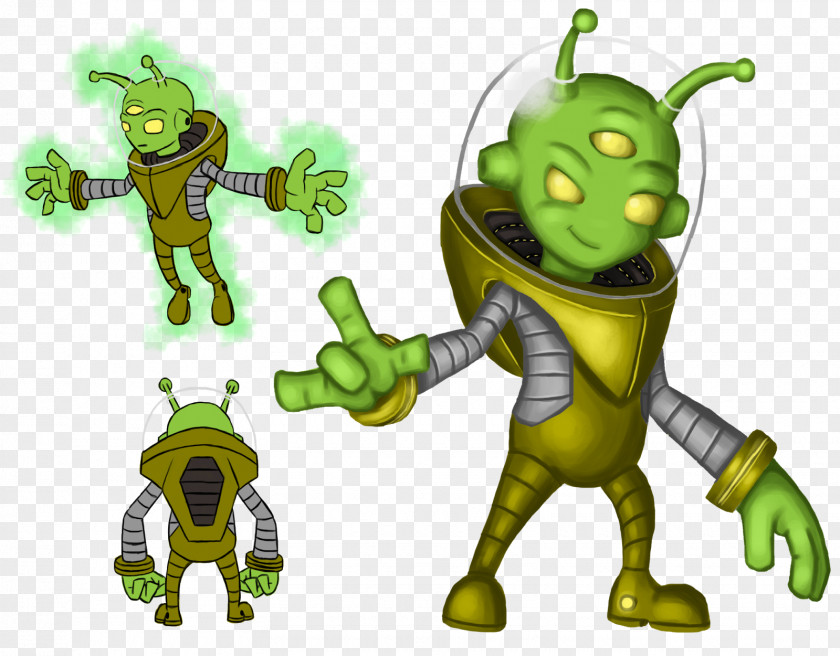 Robot Reptile Cartoon Green PNG